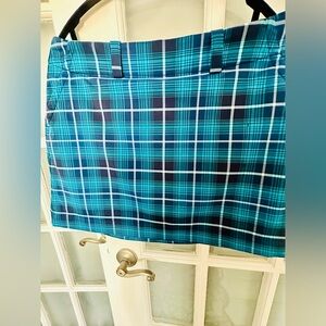 Nike Teal and Navy Plaid Mini Skorts